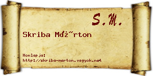 Skriba Márton névjegykártya