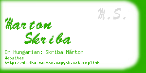 marton skriba business card